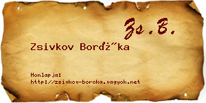 Zsivkov Boróka névjegykártya
